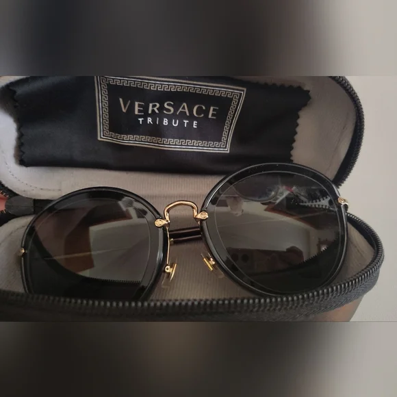 ?✨Miu Miu MU50RS 1AB9K1 54mm SunglassesBlack & Gold Luxury 